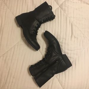Black combat boots